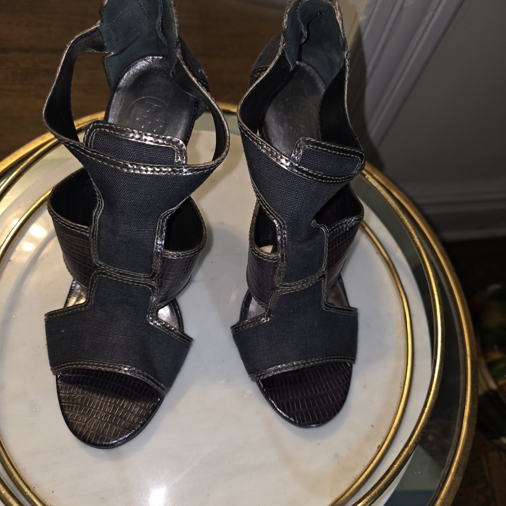 Tory Burch Black Strappy Heels